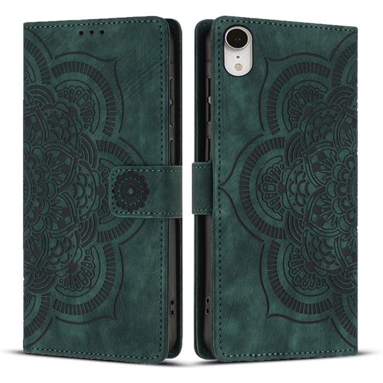 Mandala Embossed Retro Frosted Leather Phone Case, For iPhone 11, For iPhone 11 Pro, For iPhone X / XS, For iPhone XR