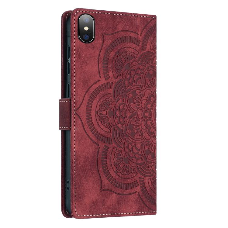 Mandala Embossed Retro Frosted Leather Phone Case, For iPhone XS Max, For iPhone 7 Plus / 8 Plus