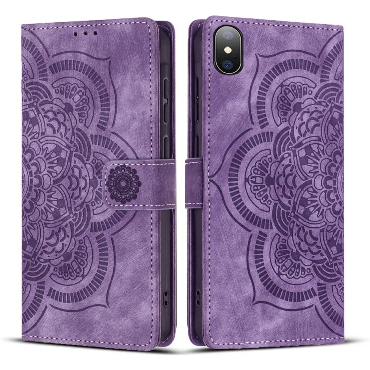 Mandala Embossed Retro Frosted Leather Phone Case, For iPhone XS Max, For iPhone 7 Plus / 8 Plus