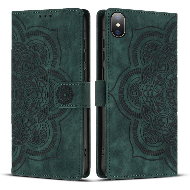 Mandala Embossed Retro Frosted Leather Phone Case, For iPhone XS Max, For iPhone 7 Plus / 8 Plus