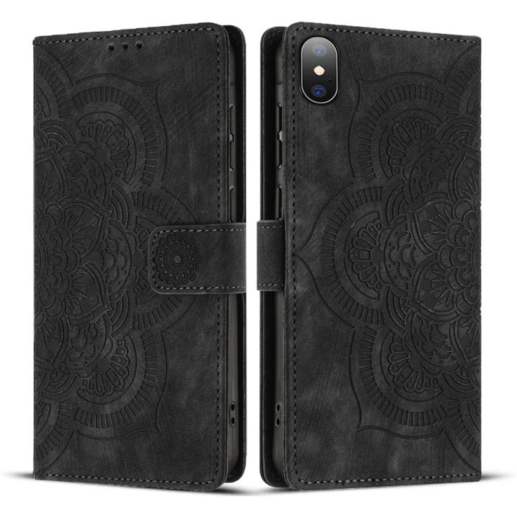 Mandala Embossed Retro Frosted Leather Phone Case, For iPhone XS Max, For iPhone 7 Plus / 8 Plus