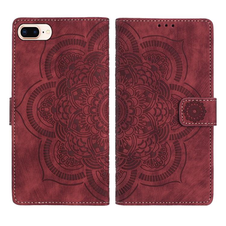 Mandala Embossed Retro Frosted Leather Phone Case, For iPhone XS Max, For iPhone 7 Plus / 8 Plus