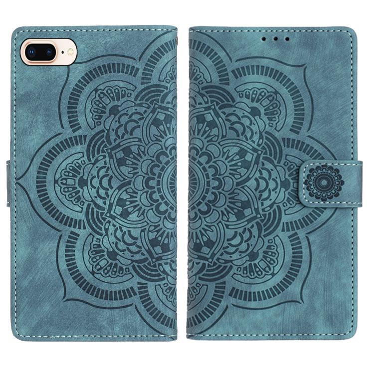 Mandala Embossed Retro Frosted Leather Phone Case, For iPhone XS Max, For iPhone 7 Plus / 8 Plus