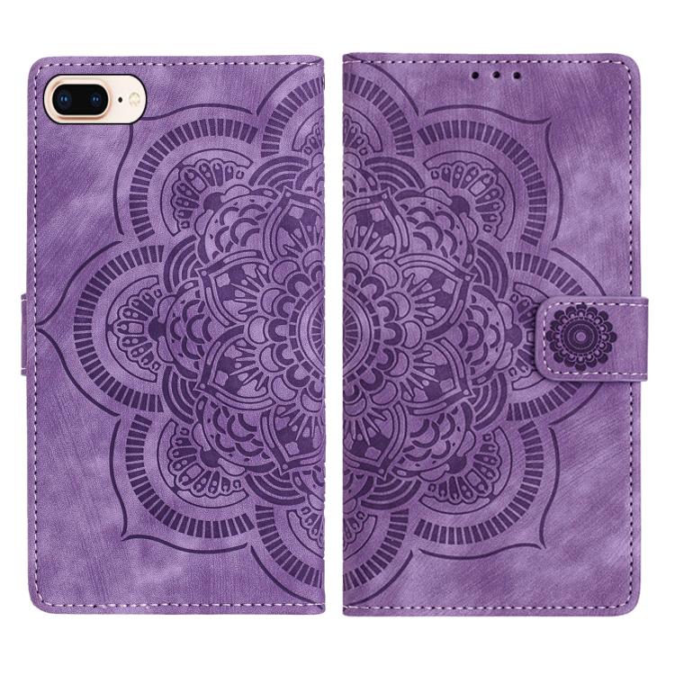 Mandala Embossed Retro Frosted Leather Phone Case, For iPhone XS Max, For iPhone 7 Plus / 8 Plus