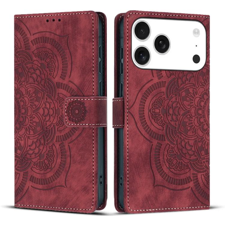 Mandala Embossed Retro Frosted Leather Phone Case, For iPhone 17 Pro Max, For iPhone 17 Pro, For iPhone 17, For iPhone 17 Air