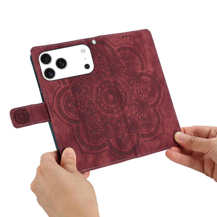 Mandala Embossed Retro Frosted Leather Phone Case, For iPhone 17 Pro Max, For iPhone 17 Pro, For iPhone 17, For iPhone 17 Air