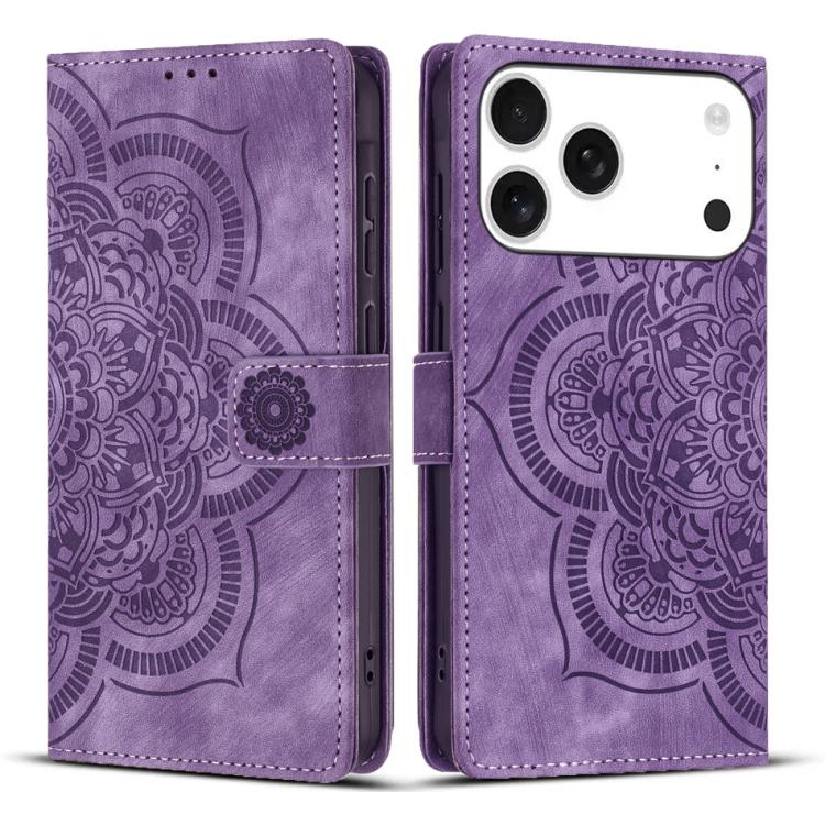 Mandala Embossed Retro Frosted Leather Phone Case, For iPhone 17 Pro Max, For iPhone 17 Pro, For iPhone 17, For iPhone 17 Air