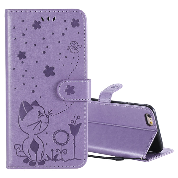 Cat Bee Embossing Pattern Shockproof Horizontal Flip Leather Case with Holder & Card Slots & Wallet, For iPhone 6 Plus, For iPhone 6, For iPhone 8 Plus / 7 Plus, For iPhone 7 / 8 / SE 2022 / SE 2020