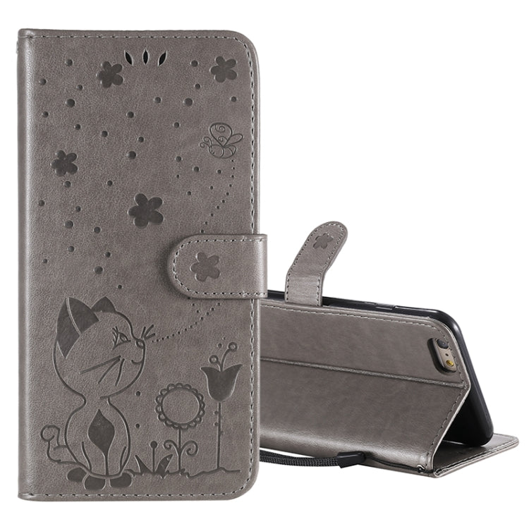 Cat Bee Embossing Pattern Shockproof Horizontal Flip Leather Case with Holder & Card Slots & Wallet, For iPhone 6 Plus, For iPhone 6, For iPhone 8 Plus / 7 Plus, For iPhone 7 / 8 / SE 2022 / SE 2020