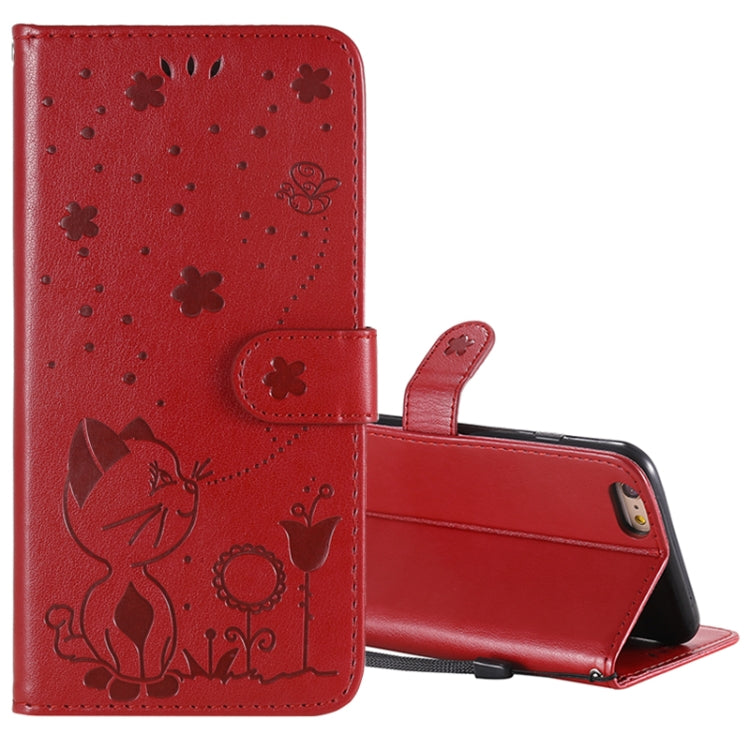 Cat Bee Embossing Pattern Shockproof Horizontal Flip Leather Case with Holder & Card Slots & Wallet, For iPhone 6 Plus, For iPhone 6, For iPhone 8 Plus / 7 Plus, For iPhone 7 / 8 / SE 2022 / SE 2020
