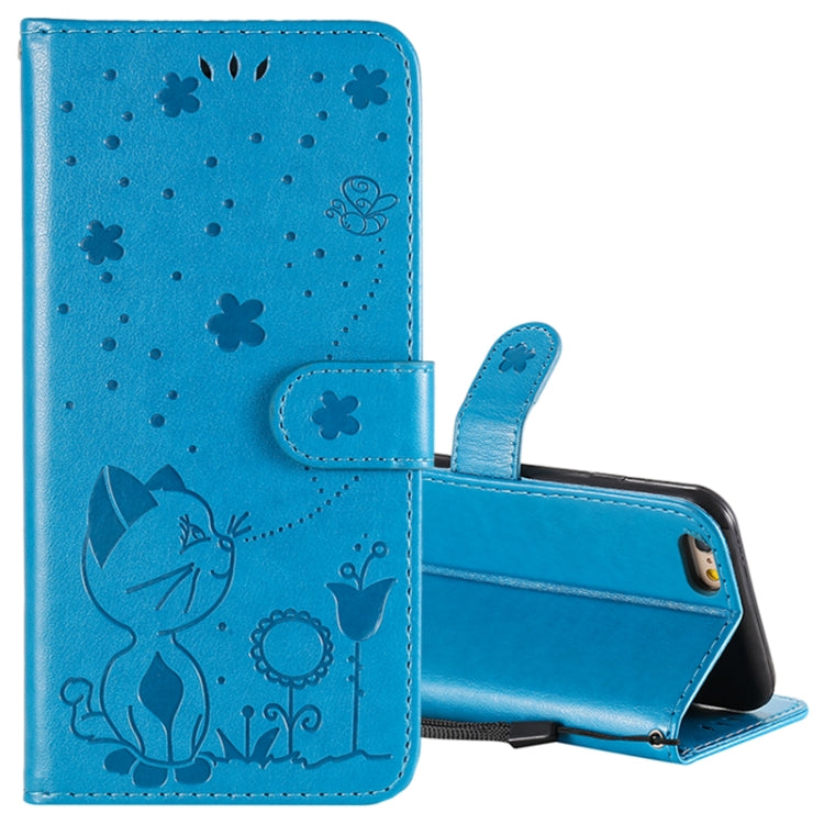 Cat Bee Embossing Pattern Shockproof Horizontal Flip Leather Case with Holder & Card Slots & Wallet, For iPhone 6 Plus, For iPhone 6, For iPhone 8 Plus / 7 Plus, For iPhone 7 / 8 / SE 2022 / SE 2020