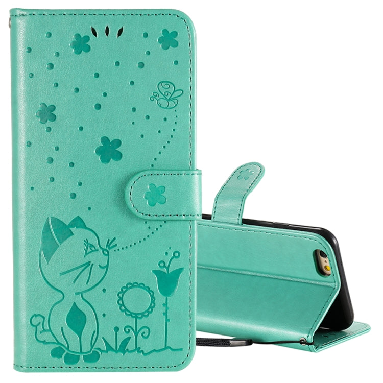 Cat Bee Embossing Pattern Shockproof Horizontal Flip Leather Case with Holder & Card Slots & Wallet, For iPhone 6 Plus, For iPhone 6, For iPhone 8 Plus / 7 Plus, For iPhone 7 / 8 / SE 2022 / SE 2020