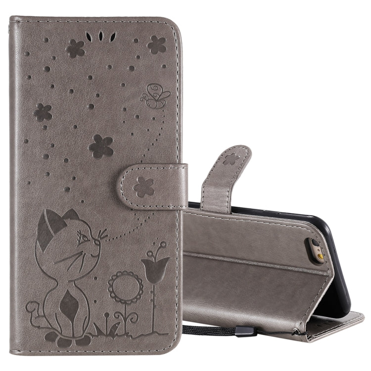 Cat Bee Embossing Pattern Shockproof Horizontal Flip Leather Case with Holder & Card Slots & Wallet, For iPhone 6 Plus, For iPhone 6, For iPhone 8 Plus / 7 Plus, For iPhone 7 / 8 / SE 2022 / SE 2020