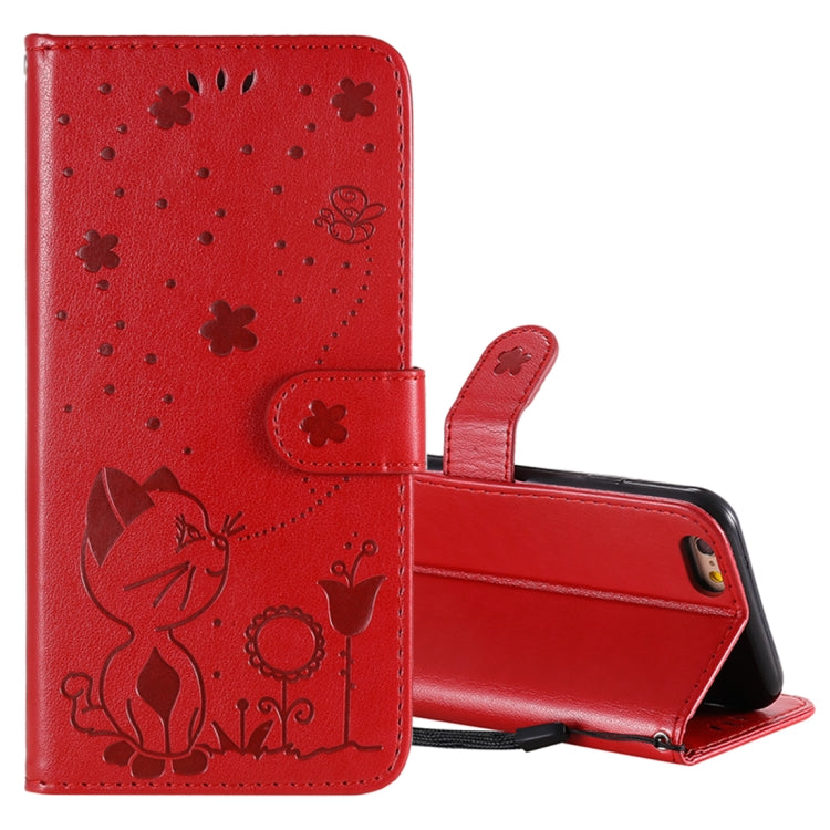 Cat Bee Embossing Pattern Shockproof Horizontal Flip Leather Case with Holder & Card Slots & Wallet, For iPhone 6 Plus, For iPhone 6, For iPhone 8 Plus / 7 Plus, For iPhone 7 / 8 / SE 2022 / SE 2020