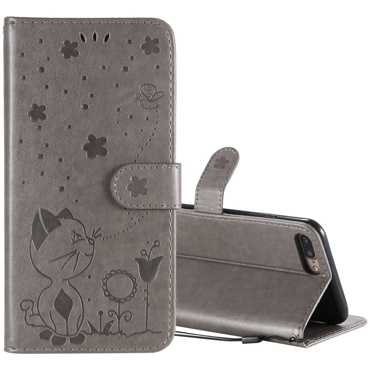 Cat Bee Embossing Pattern Shockproof Horizontal Flip Leather Case with Holder & Card Slots & Wallet, For iPhone 6 Plus, For iPhone 6, For iPhone 8 Plus / 7 Plus, For iPhone 7 / 8 / SE 2022 / SE 2020