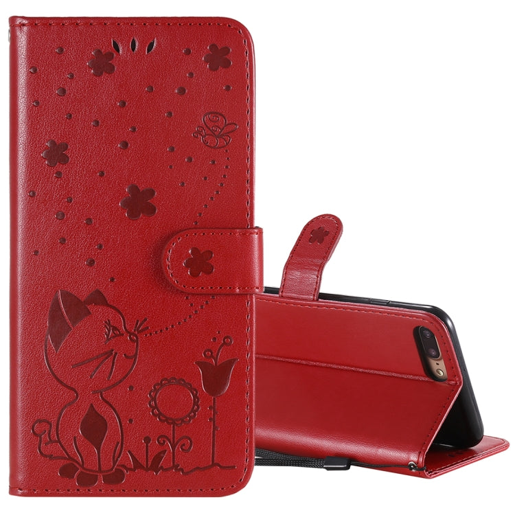 Cat Bee Embossing Pattern Shockproof Horizontal Flip Leather Case with Holder & Card Slots & Wallet, For iPhone 6 Plus, For iPhone 6, For iPhone 8 Plus / 7 Plus, For iPhone 7 / 8 / SE 2022 / SE 2020