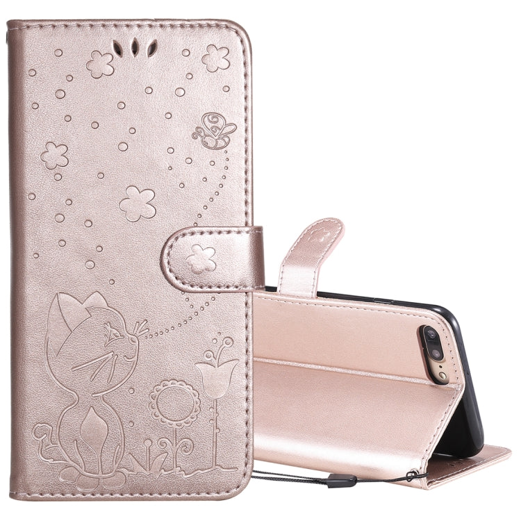 Cat Bee Embossing Pattern Shockproof Horizontal Flip Leather Case with Holder & Card Slots & Wallet, For iPhone 6 Plus, For iPhone 6, For iPhone 8 Plus / 7 Plus, For iPhone 7 / 8 / SE 2022 / SE 2020