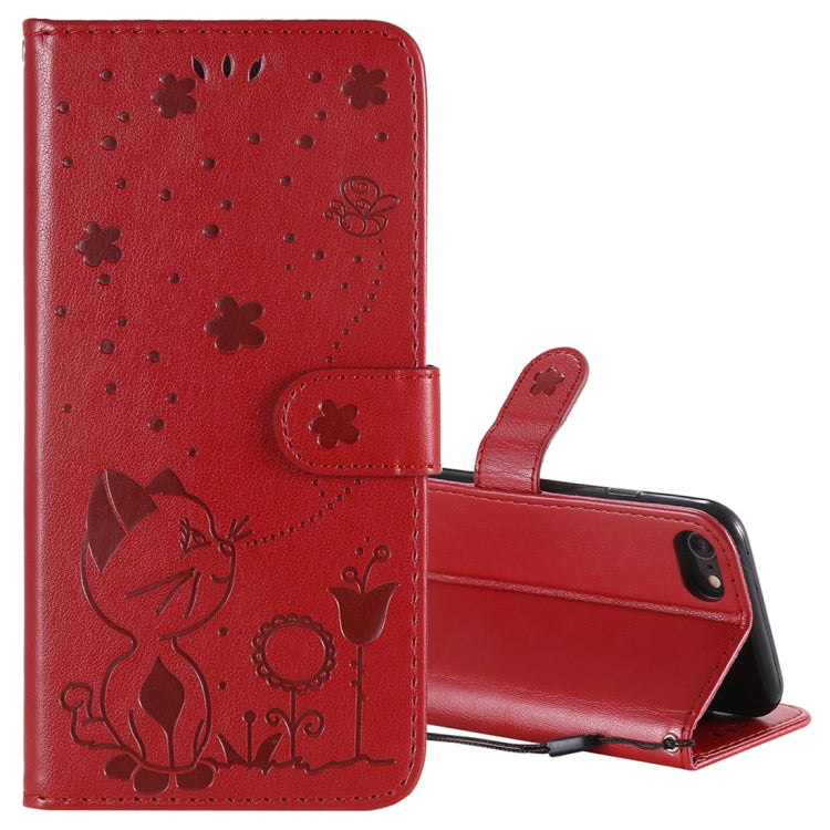 Cat Bee Embossing Pattern Shockproof Horizontal Flip Leather Case with Holder & Card Slots & Wallet, For iPhone 6 Plus, For iPhone 6, For iPhone 8 Plus / 7 Plus, For iPhone 7 / 8 / SE 2022 / SE 2020