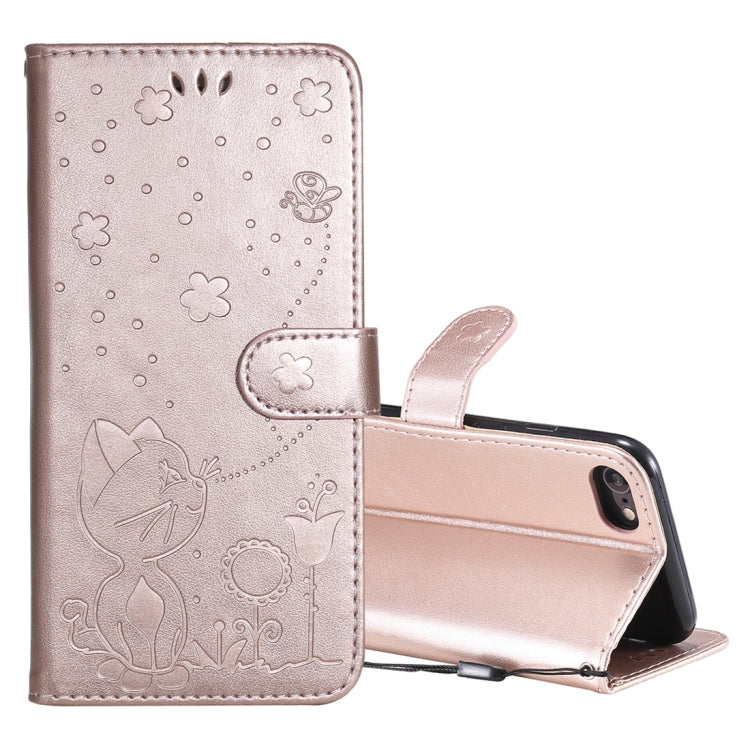 Cat Bee Embossing Pattern Shockproof Horizontal Flip Leather Case with Holder & Card Slots & Wallet, For iPhone 6 Plus, For iPhone 6, For iPhone 8 Plus / 7 Plus, For iPhone 7 / 8 / SE 2022 / SE 2020
