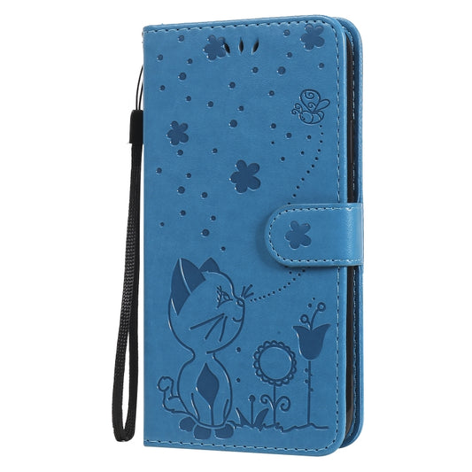 Shockproof horizontal flip case for iPhone 11 Pro featuring bee and cat design