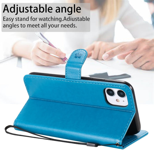iPhone 12 mini protective flip case with embossed bee pattern and holder