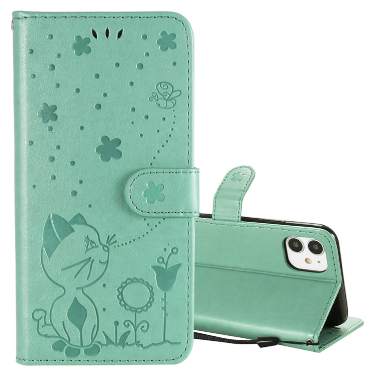 Cat Bee Embossing Pattern Shockproof Horizontal Flip Leather Case with Holder & Card Slots & Wallet, For iPhone 11, For iPhone 11 Pro, For iPhone 11 Pro Max, For iPhone 12 mini