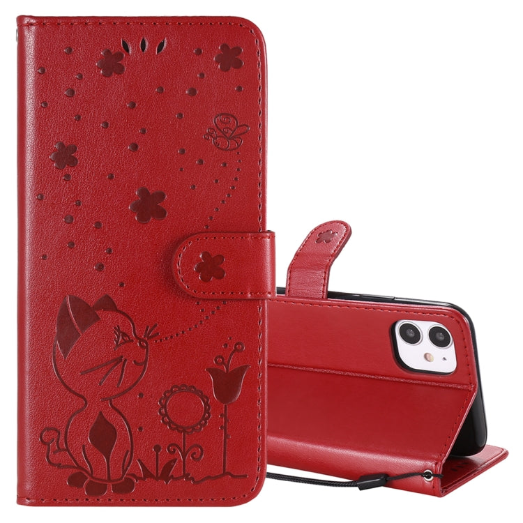 Cat Bee Embossing Pattern Shockproof Horizontal Flip Leather Case with Holder & Card Slots & Wallet, For iPhone 11, For iPhone 11 Pro, For iPhone 11 Pro Max, For iPhone 12 mini