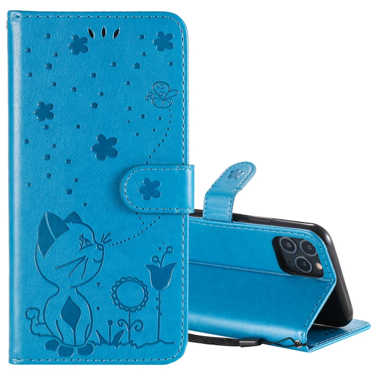 Cat Bee Embossing Pattern Shockproof Horizontal Flip Leather Case with Holder & Card Slots & Wallet, For iPhone 11, For iPhone 11 Pro, For iPhone 11 Pro Max, For iPhone 12 mini
