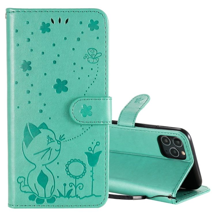 Cat Bee Embossing Pattern Shockproof Horizontal Flip Leather Case with Holder & Card Slots & Wallet, For iPhone 11, For iPhone 11 Pro, For iPhone 11 Pro Max, For iPhone 12 mini