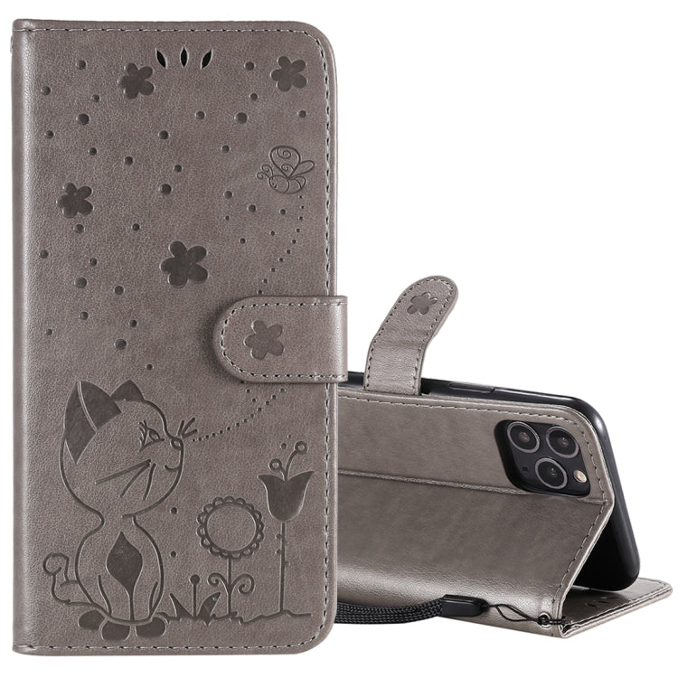 Cat Bee Embossing Pattern Shockproof Horizontal Flip Leather Case with Holder & Card Slots & Wallet, For iPhone 11, For iPhone 11 Pro, For iPhone 11 Pro Max, For iPhone 12 mini