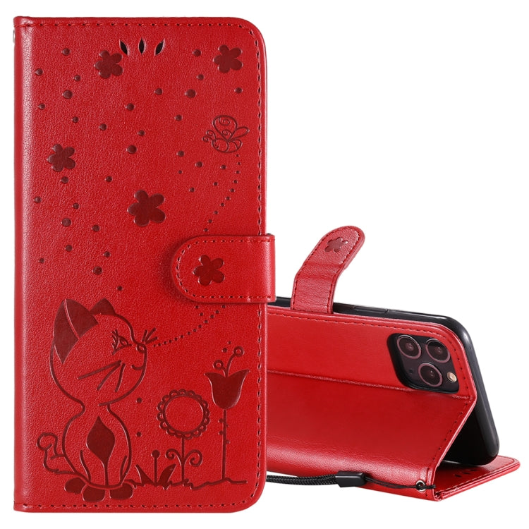 Cat Bee Embossing Pattern Shockproof Horizontal Flip Leather Case with Holder & Card Slots & Wallet, For iPhone 11, For iPhone 11 Pro, For iPhone 11 Pro Max, For iPhone 12 mini