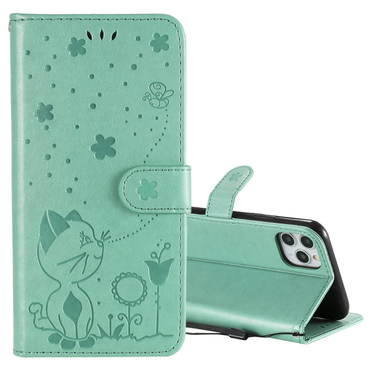 Cat Bee Embossing Pattern Shockproof Horizontal Flip Leather Case with Holder & Card Slots & Wallet, For iPhone 11, For iPhone 11 Pro, For iPhone 11 Pro Max, For iPhone 12 mini