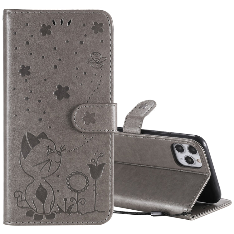 Cat Bee Embossing Pattern Shockproof Horizontal Flip Leather Case with Holder & Card Slots & Wallet, For iPhone 11, For iPhone 11 Pro, For iPhone 11 Pro Max, For iPhone 12 mini