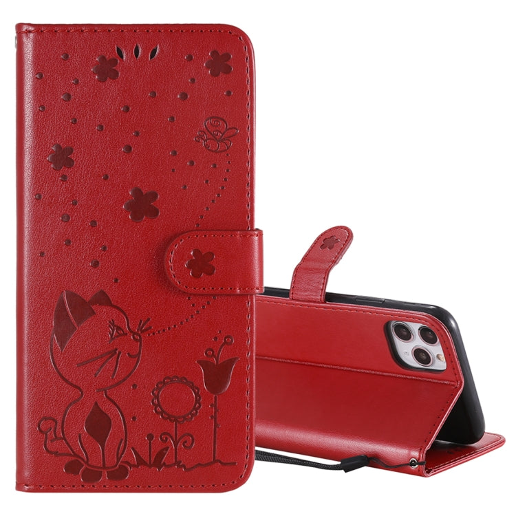 Cat Bee Embossing Pattern Shockproof Horizontal Flip Leather Case with Holder & Card Slots & Wallet, For iPhone 11, For iPhone 11 Pro, For iPhone 11 Pro Max, For iPhone 12 mini