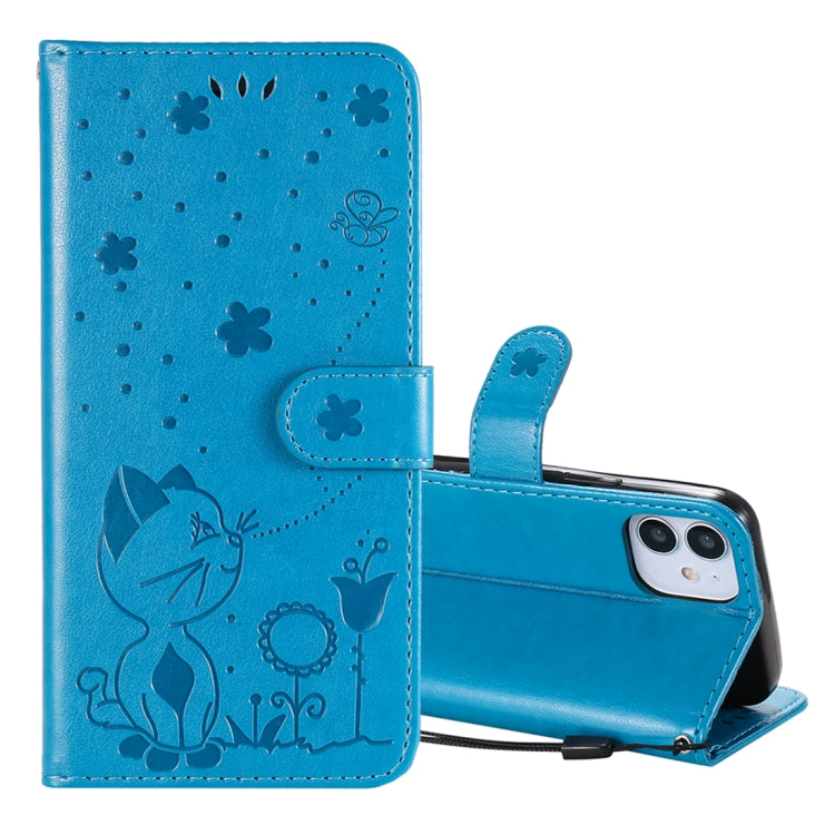 Cat Bee Embossing Pattern Shockproof Horizontal Flip Leather Case with Holder & Card Slots & Wallet, For iPhone 11, For iPhone 11 Pro, For iPhone 11 Pro Max, For iPhone 12 mini