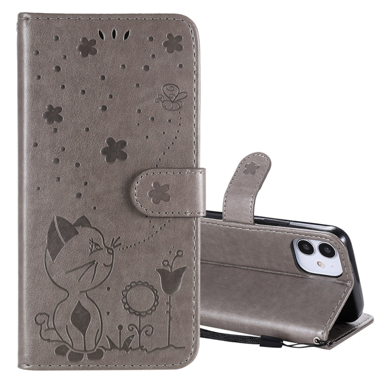 Cat Bee Embossing Pattern Shockproof Horizontal Flip Leather Case with Holder & Card Slots & Wallet, For iPhone 11, For iPhone 11 Pro, For iPhone 11 Pro Max, For iPhone 12 mini
