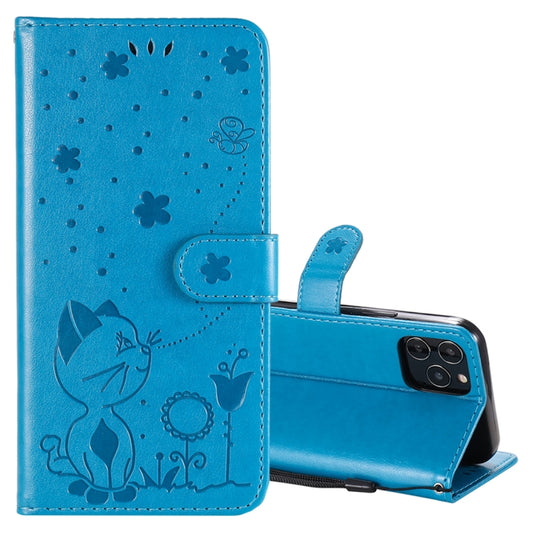 Cat Bee embossed leather flip case for iPhone 12 Pro with card slots and wallet holder