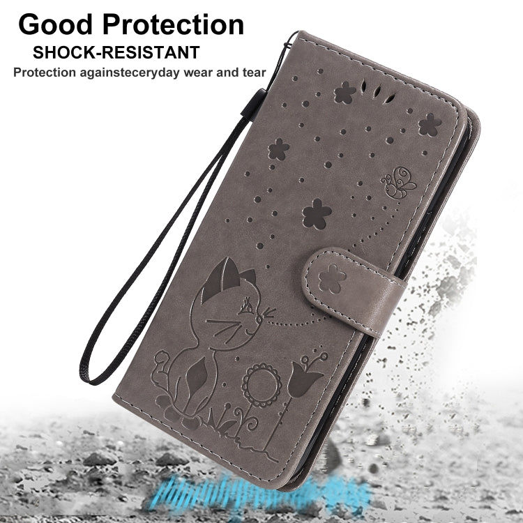 Cat Bee Embossing Pattern Shockproof Horizontal Flip Leather Case with Holder & Card Slots & Wallet, For iPhone 12 / 12 Pro, For iPhone 12 Pro Max, For iPhone X / XS, For iPhone XR