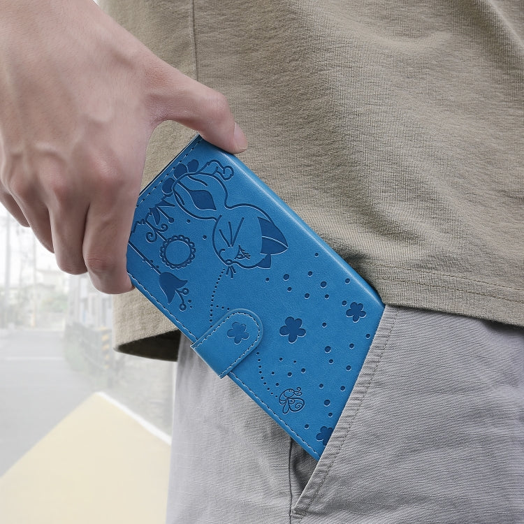 Cat Bee Embossing Pattern Shockproof Horizontal Flip Leather Case with Holder & Card Slots & Wallet, For iPhone 12 / 12 Pro, For iPhone 12 Pro Max, For iPhone X / XS, For iPhone XR