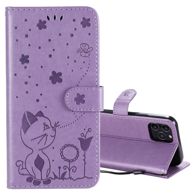 Cat Bee Embossing Pattern Shockproof Horizontal Flip Leather Case with Holder & Card Slots & Wallet, For iPhone 12 / 12 Pro, For iPhone 12 Pro Max, For iPhone X / XS, For iPhone XR