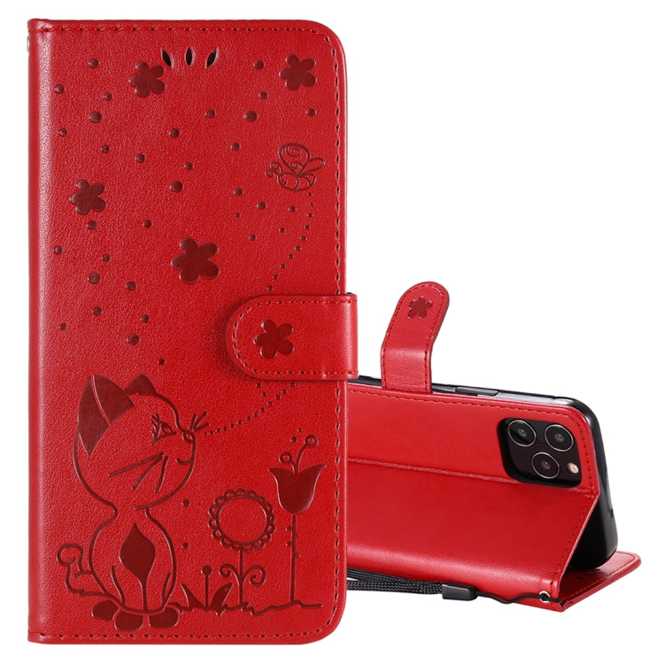 Cat Bee Embossing Pattern Shockproof Horizontal Flip Leather Case with Holder & Card Slots & Wallet, For iPhone 12 / 12 Pro, For iPhone 12 Pro Max, For iPhone X / XS, For iPhone XR