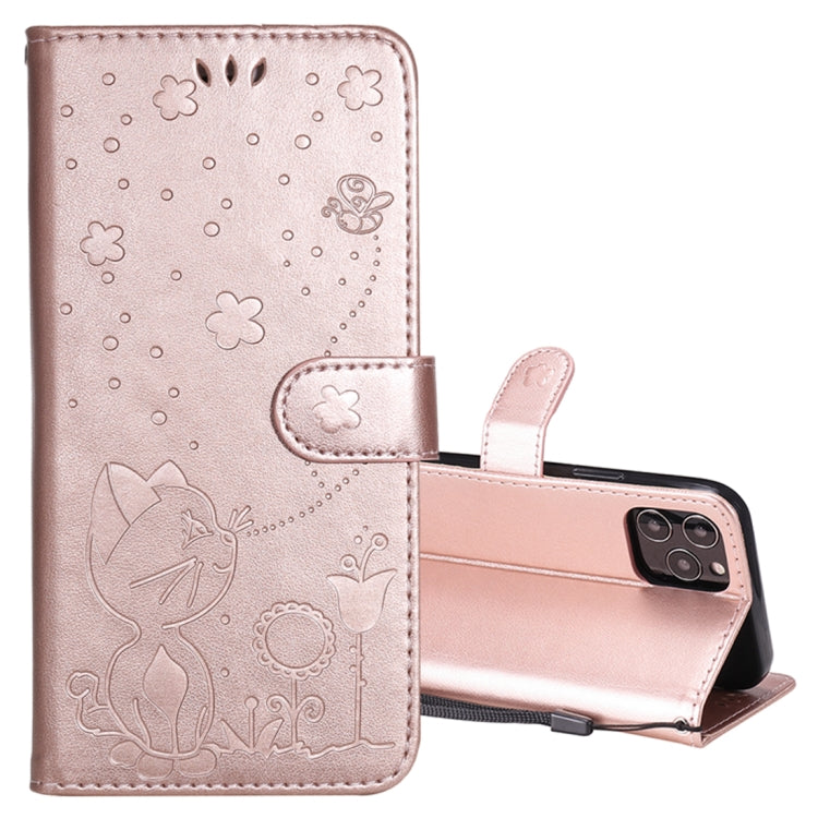 Cat Bee Embossing Pattern Shockproof Horizontal Flip Leather Case with Holder & Card Slots & Wallet, For iPhone 12 / 12 Pro, For iPhone 12 Pro Max, For iPhone X / XS, For iPhone XR