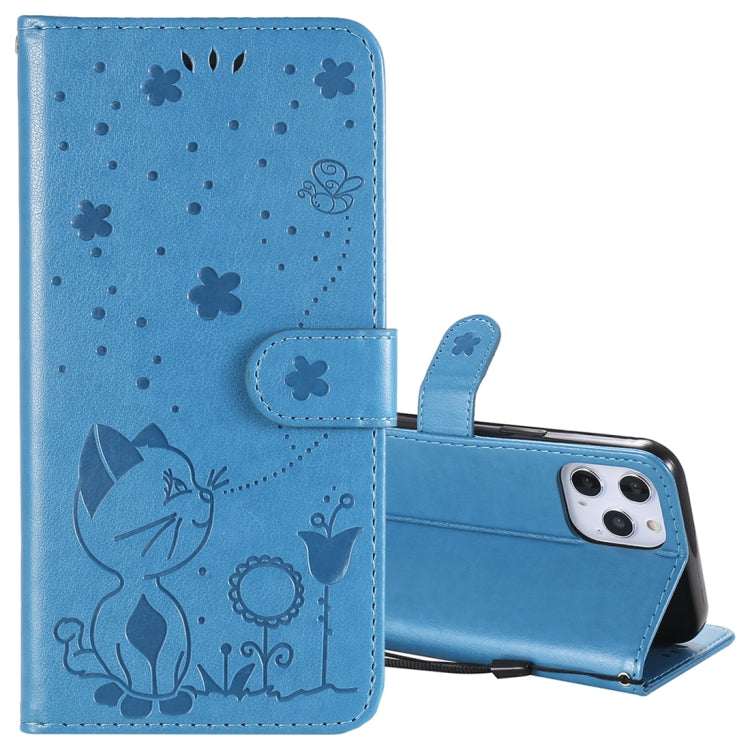 Cat Bee Embossing Pattern Shockproof Horizontal Flip Leather Case with Holder & Card Slots & Wallet, For iPhone 12 / 12 Pro, For iPhone 12 Pro Max, For iPhone X / XS, For iPhone XR