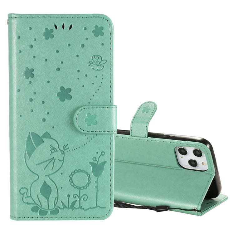 Cat Bee Embossing Pattern Shockproof Horizontal Flip Leather Case with Holder & Card Slots & Wallet, For iPhone 12 / 12 Pro, For iPhone 12 Pro Max, For iPhone X / XS, For iPhone XR