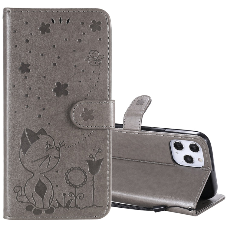 Cat Bee Embossing Pattern Shockproof Horizontal Flip Leather Case with Holder & Card Slots & Wallet, For iPhone 12 / 12 Pro, For iPhone 12 Pro Max, For iPhone X / XS, For iPhone XR