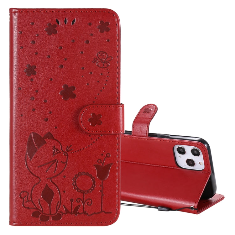Cat Bee Embossing Pattern Shockproof Horizontal Flip Leather Case with Holder & Card Slots & Wallet, For iPhone 12 / 12 Pro, For iPhone 12 Pro Max, For iPhone X / XS, For iPhone XR
