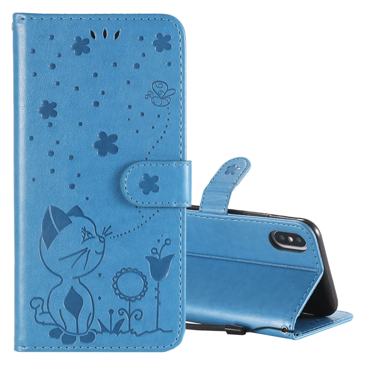 Cat Bee Embossing Pattern Shockproof Horizontal Flip Leather Case with Holder & Card Slots & Wallet, For iPhone 12 / 12 Pro, For iPhone 12 Pro Max, For iPhone X / XS, For iPhone XR