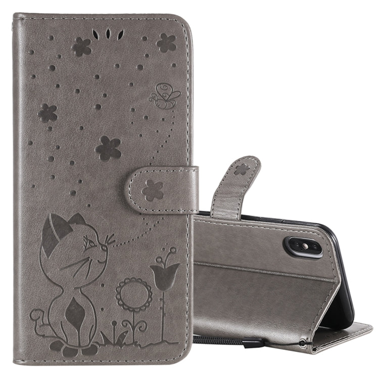 Cat Bee Embossing Pattern Shockproof Horizontal Flip Leather Case with Holder & Card Slots & Wallet, For iPhone 12 / 12 Pro, For iPhone 12 Pro Max, For iPhone X / XS, For iPhone XR