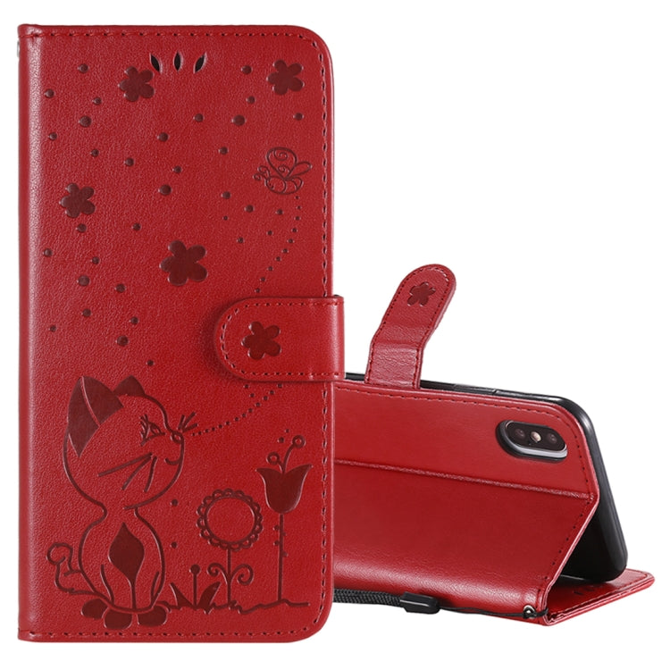 Cat Bee Embossing Pattern Shockproof Horizontal Flip Leather Case with Holder & Card Slots & Wallet, For iPhone 12 / 12 Pro, For iPhone 12 Pro Max, For iPhone X / XS, For iPhone XR