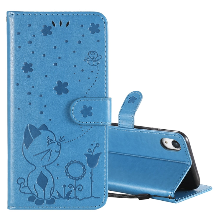 Cat Bee Embossing Pattern Shockproof Horizontal Flip Leather Case with Holder & Card Slots & Wallet, For iPhone 12 / 12 Pro, For iPhone 12 Pro Max, For iPhone X / XS, For iPhone XR